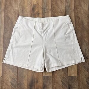 Adidas Pintuck Pull-On‎ Golf Shorts Womens XL White Elastic Waist Pockets NWT
